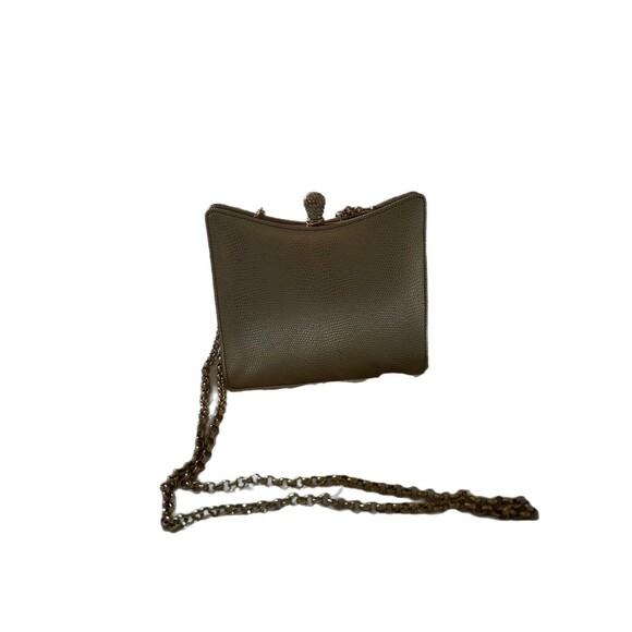 Gold Crossbody Small Evening Bag Rhinestone Closure Chain Strap - Picture 6 of 9
